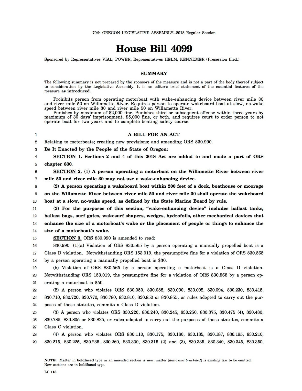 Stop the Legislator From Banning WEDs on the Willamette!