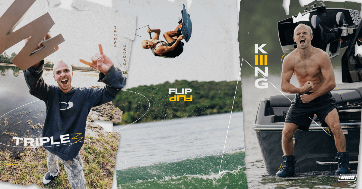 Thomas Herman is wakeboarding's triple flip king, landing the first ever triple flip behind the boat at Red Bull Double or Nothing