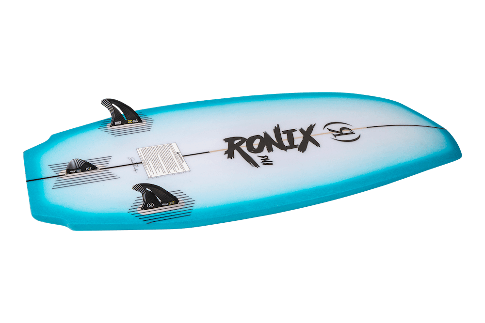 A high-performance Ronix 2024 Flyweight Pro DNA Wakesurf Board with the word ronx on it.