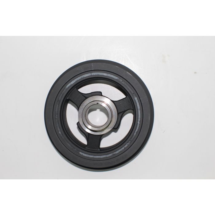 The Indmar BALANCER HARMONIC FORD 6.2 (part #594217), a round black metal pulley with a central silver bearing, is shown from above on a plain white background. Brand: Indmar.