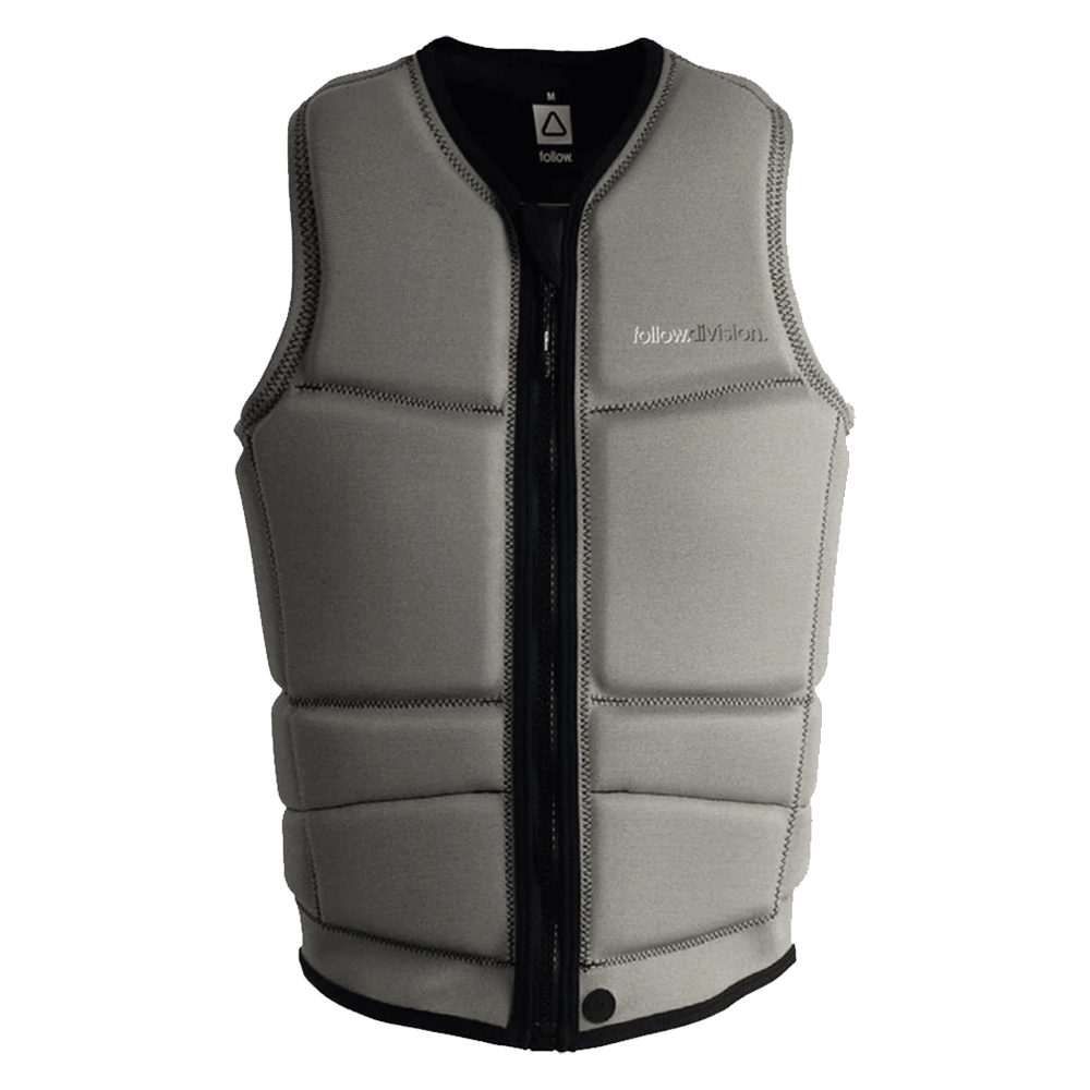 A durable Follow Wake Division 2 Men's Jacket - Steel with black zippers.