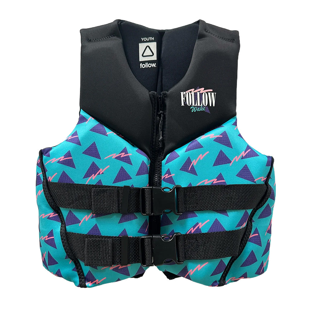 Follow Grommy Youth CGA Jacket - Black/Teal (50-90 LBS)