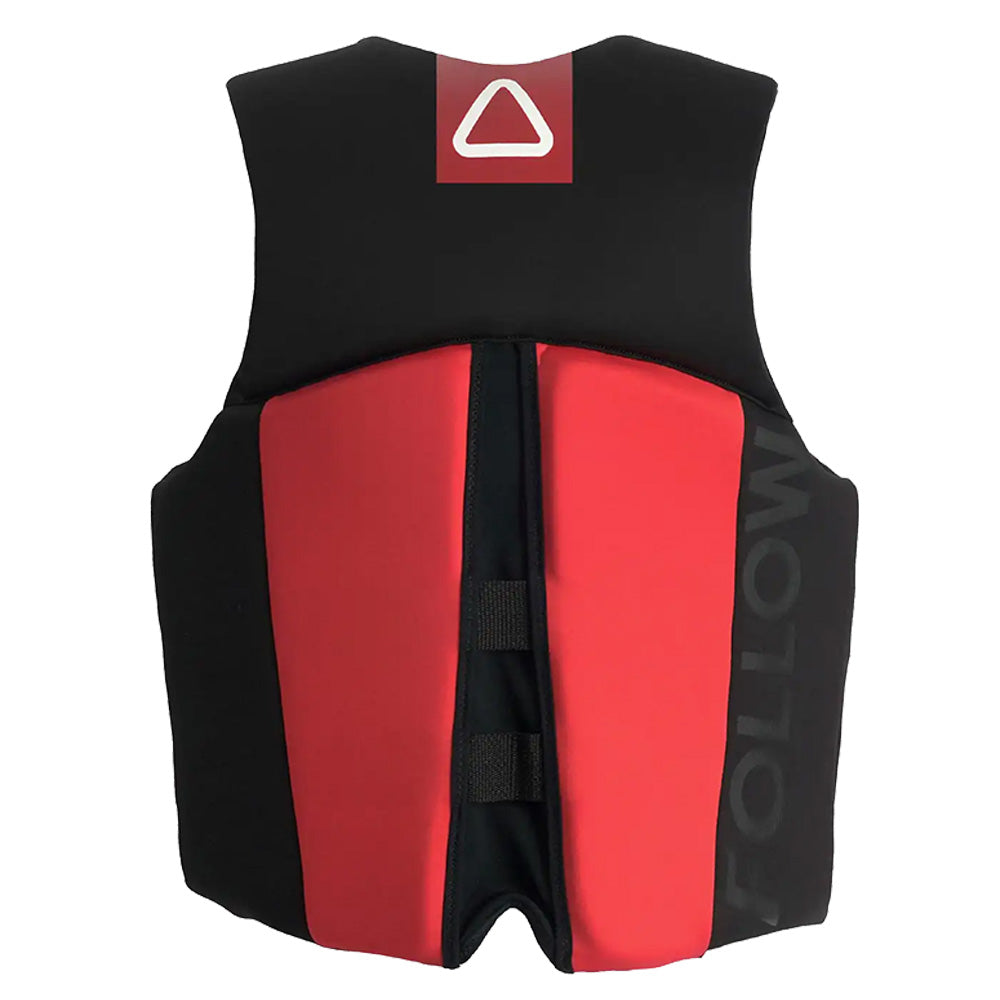 Back view of the Side profile of the Follow Logo Men's CGA Jacket - Black/Red