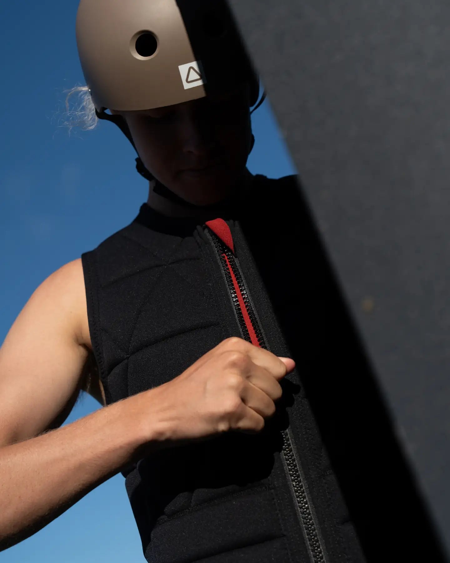 Gavin Stuckey zips up the Follow Love nor Money Men's Impact Vest - Black