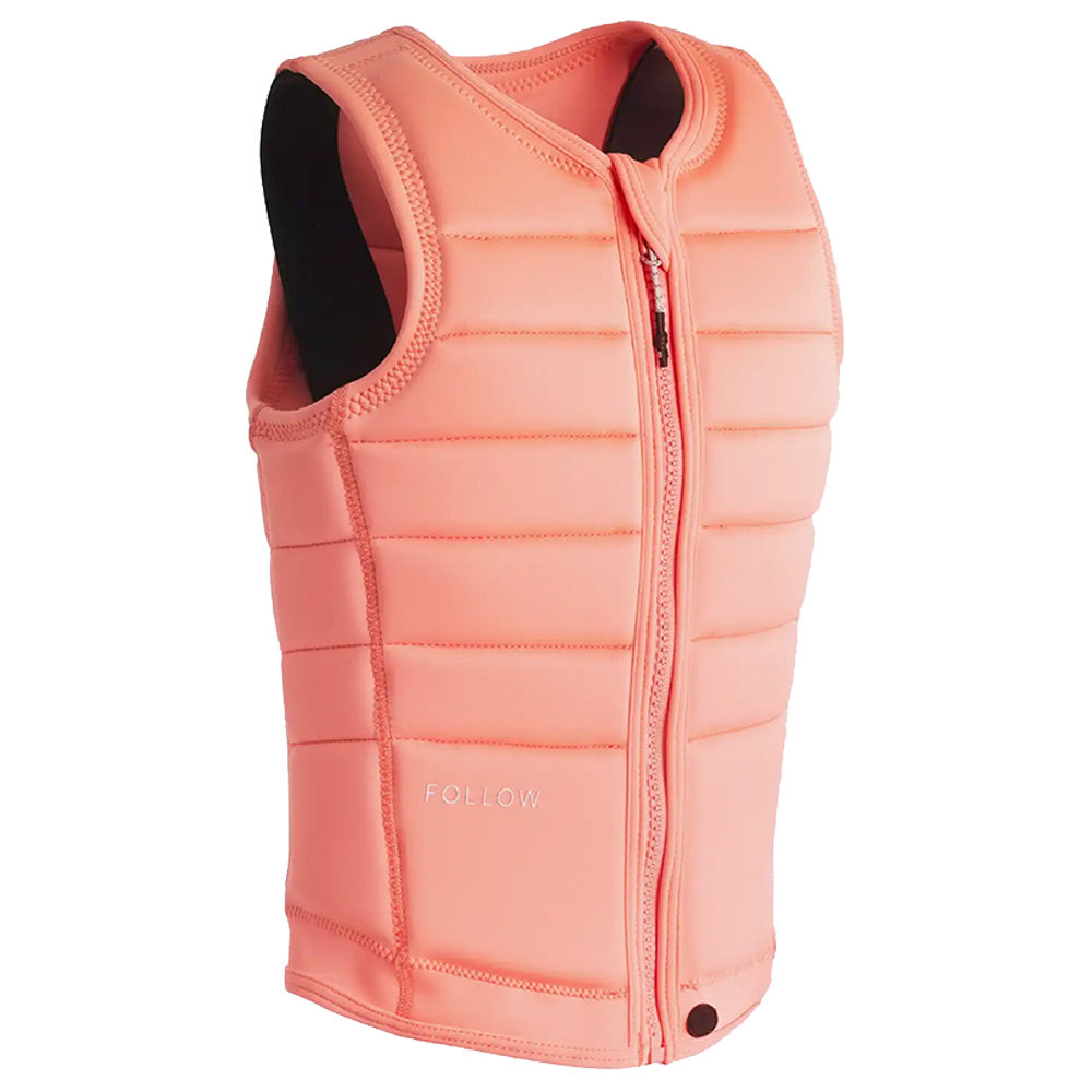 Side profile view of the Follow Total Womens Impact Vest - Melon