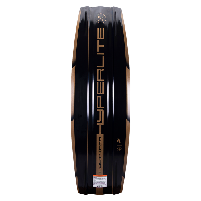 A Hyperlite 2023 Rusty Pro Wakeboard with Ultra Bindings and the word superlite on it.