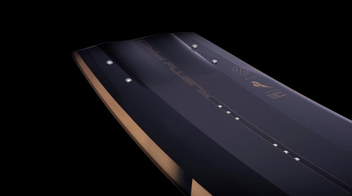 A skateboard with a Hyperlite 2023 Rusty Pro Wakeboard | Ultra Bindings design.