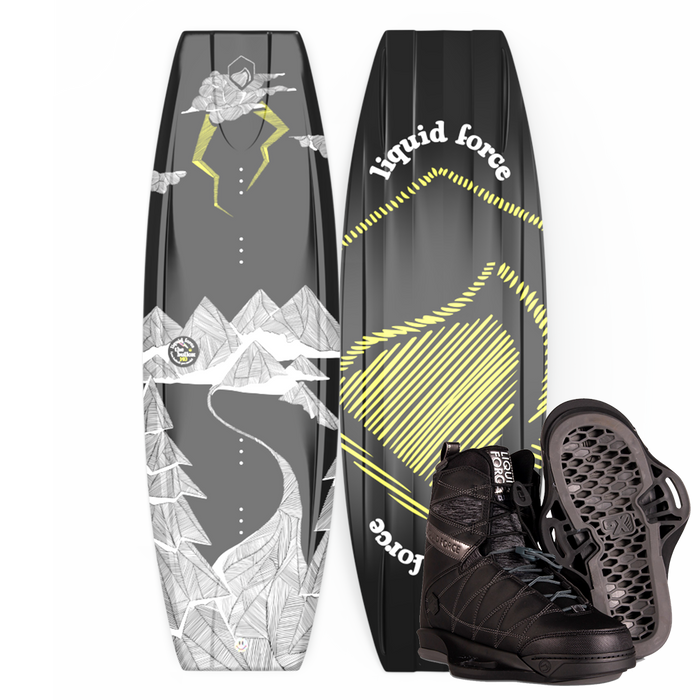 The Liquid Force 2024 Bullox Wakeboard | Classic 6X Boots comes with a pair of Liquid Force Bullox Wakeboard boots and Classic 6X boots.