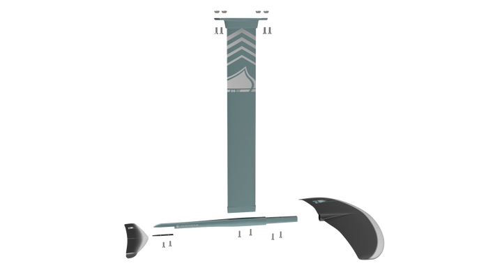 An image of a Liquid Force 2024 Nebula | Horizon Surf 120 Foil Package with a DuraSurf construction and a handle on it.