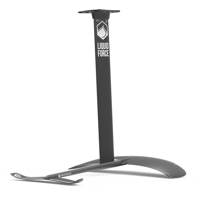 A Liquid Force 2024 Pod | Flite 120 Foil Package bike stand with a black handlebar.