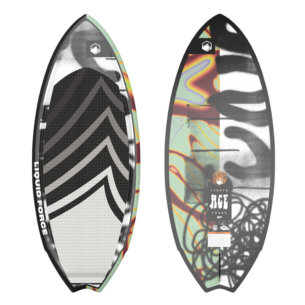 Liquid Force 2025 Ace Wakesurf Board Front and Back of the board