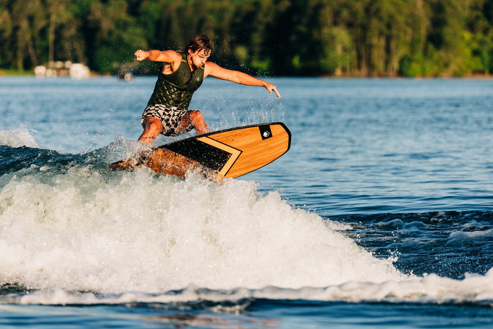 Harley Clifford riding the Liquid Force 2025 Pod Wakesurf Board