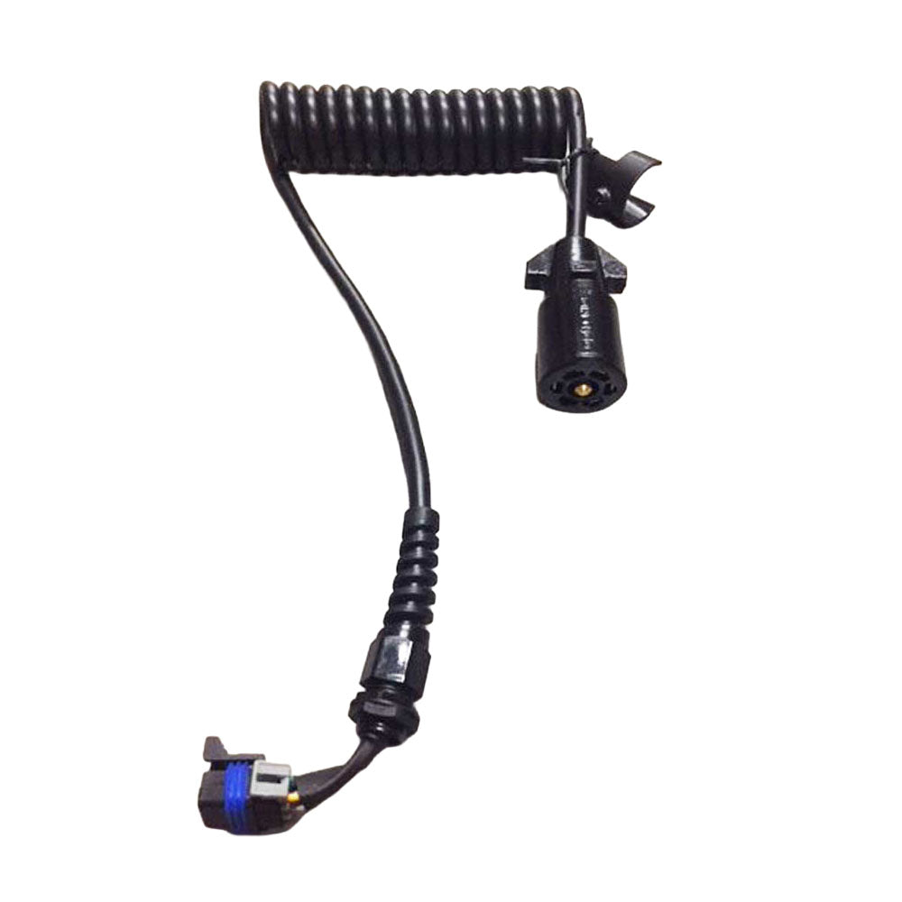 The Malibu Wiring Harness, Trailer, Coil, Mount Clip 7 to 5 Way -6832001.1 by Malibu features connectors at both ends, including a blue ring and clip, perfect for 7 to 5 way conversions