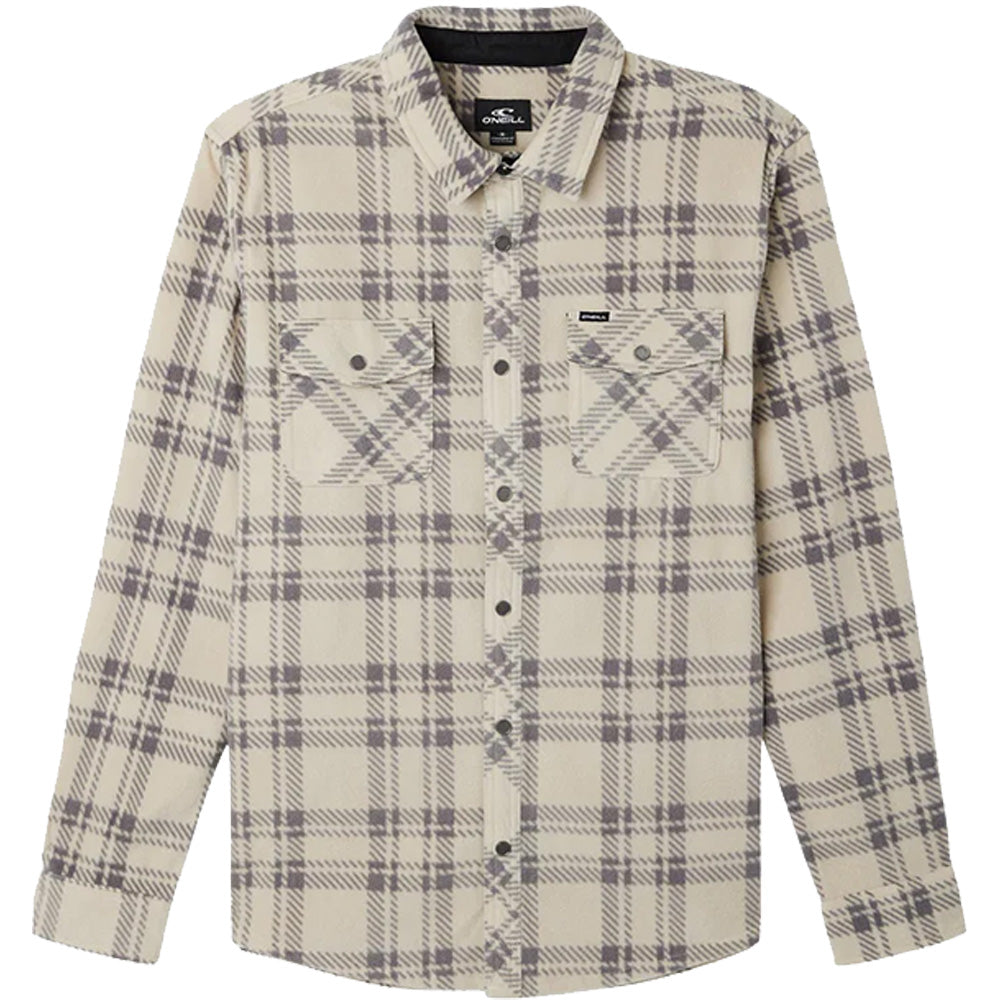 O'Neill Glacier Plaid High Pile Superfleece - Light Khaki
