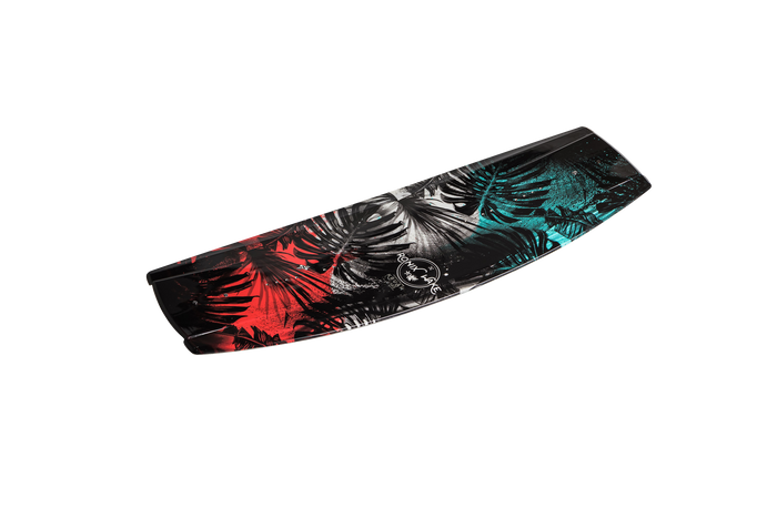 Rectangular tray with a colorful leaf pattern featuring shades of red, teal, and black on a white background, echoing the vibrant designs found in Ronix 2025 Krush Wakeboard gear.
