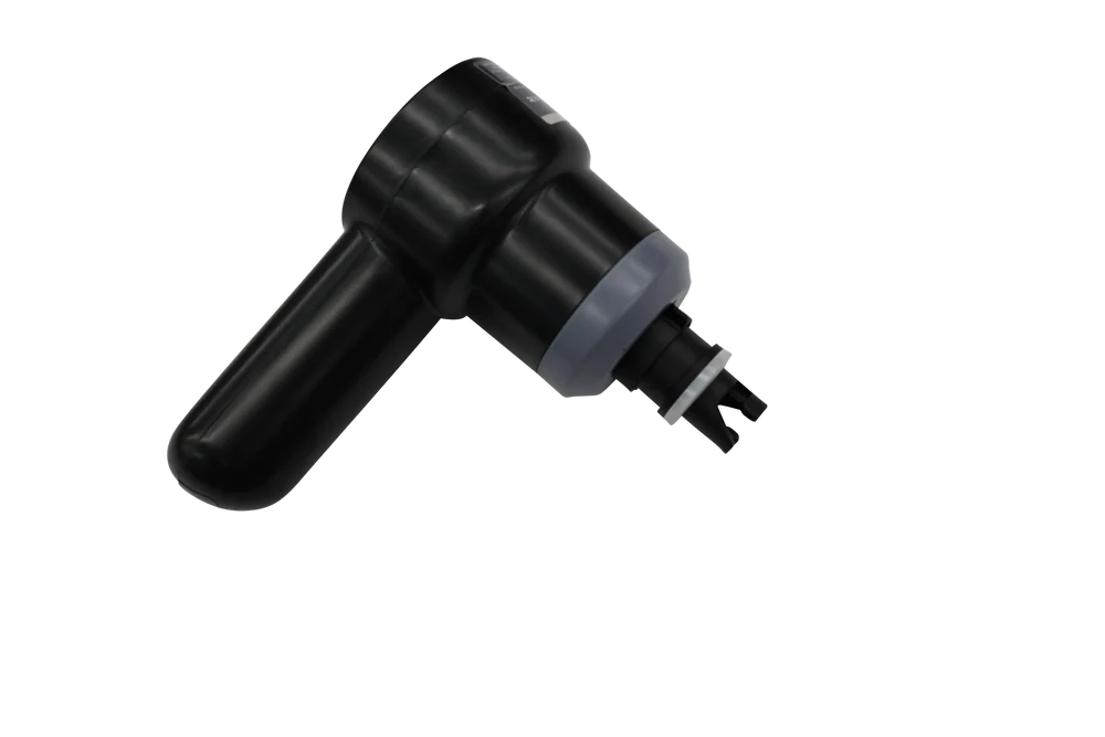 The Seipel Marine Handheld Air Pump by Seipel Marine is a compact, portable black device with a cylindrical handle and round nozzle, shown against a white background—similar in size and convenience to a handheld massage gun.