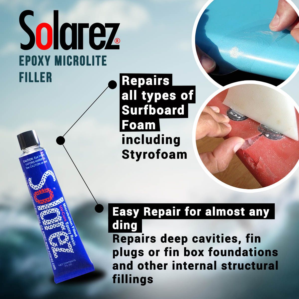 Solarez Microlite Ding Repair 1oz Tube