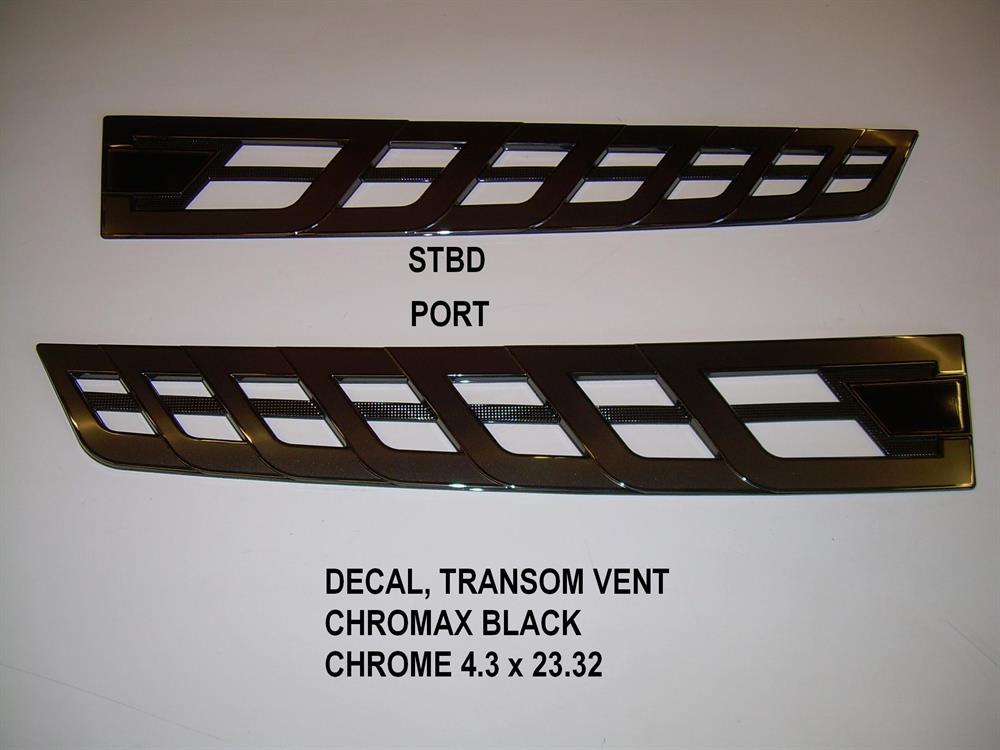 Nautique DECAL TRANSOM VENT CHROMAX BLACK CHROME 4.3 x 23.32 - 140013
