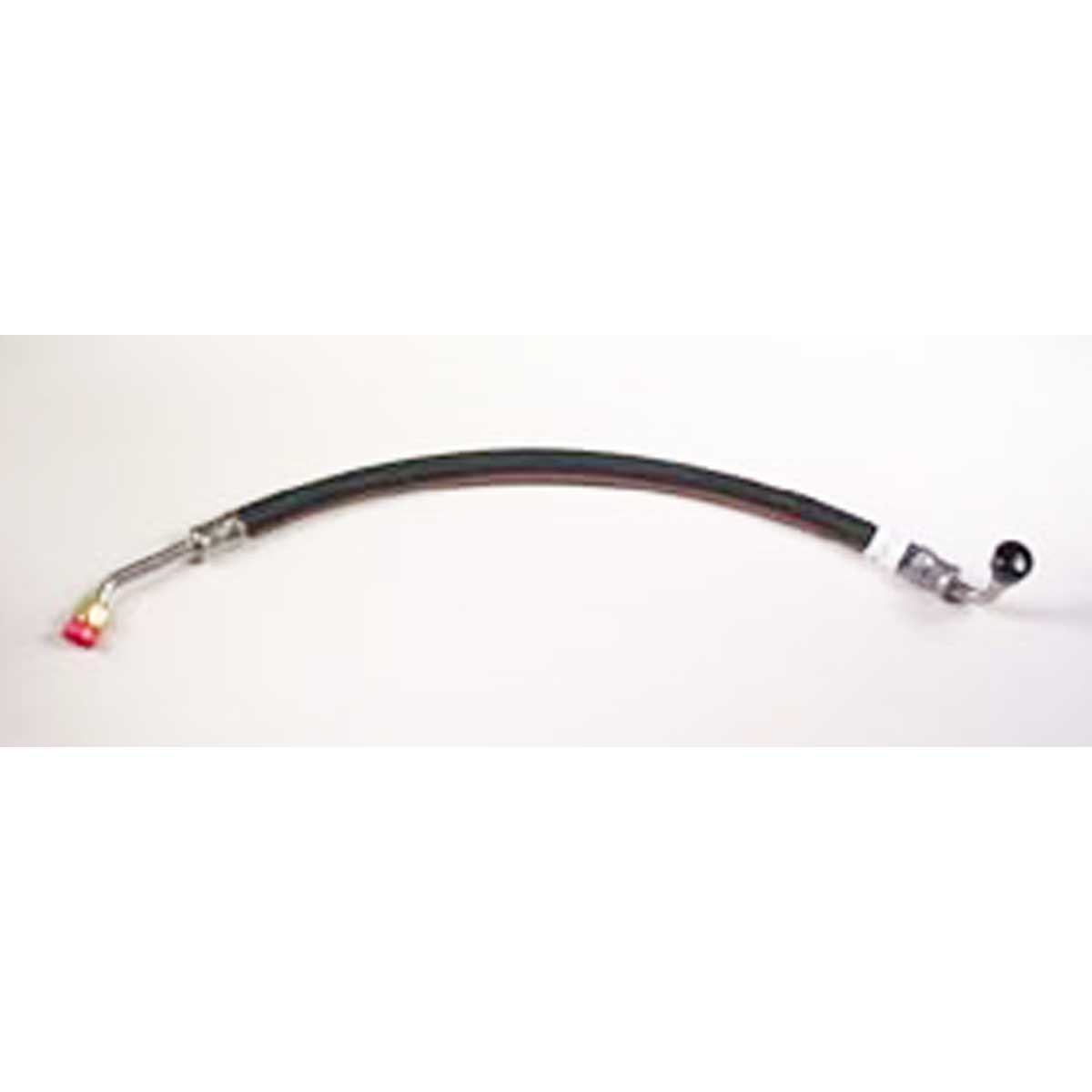 The Indmar Return Fuel Line - 786146 is a black hose with metal fittings, a red connector on one end, and a black knob on the other, shown against a white background. Brand: Indmar.