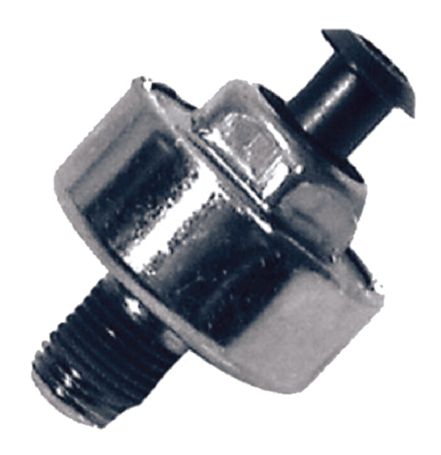 A close-up of the Mercury Knock Sensor - 710-806612T by PCM, compatible with PCM R020027, featuring a threaded end and black plastic connector, set against a white background.