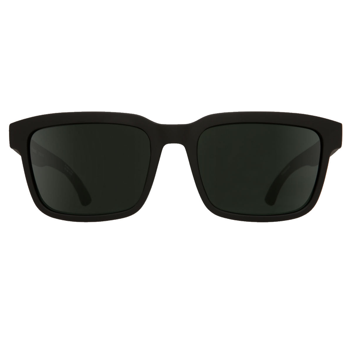 The Spy Helm 2 sunglasses by Spy are shown from the front in matte black with bronze gold spectra lenses, featuring a rectangular shape and impact-resistant optics for lasting durability against a white background.