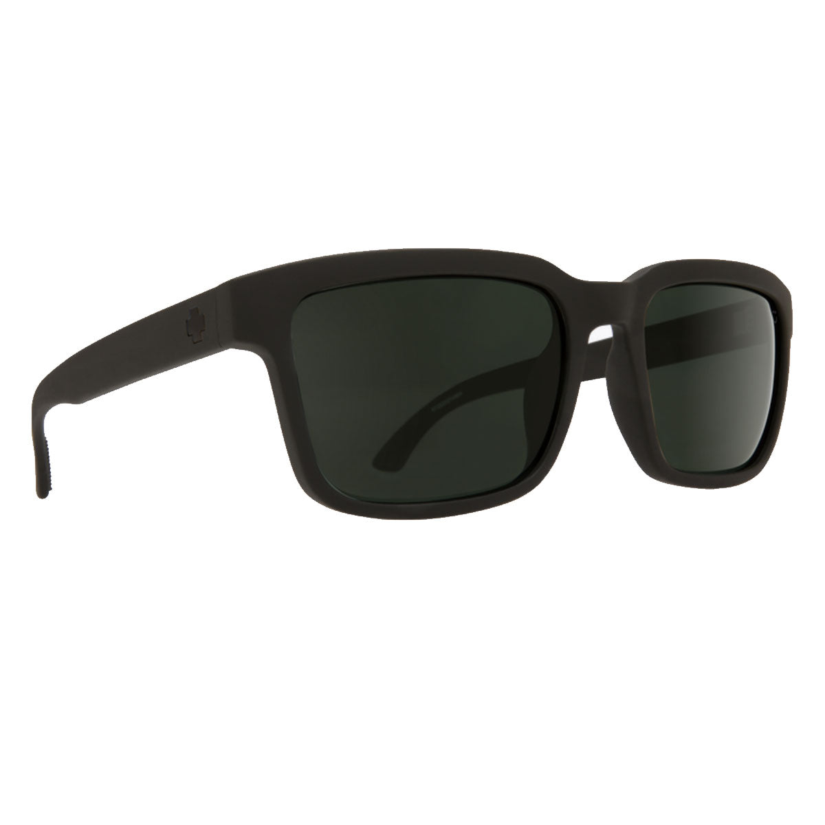 The Spy Helm 2 sunglasses by Spy feature a matte black rectangular frame and bronze gold Spectra lenses with impact-resistant optics, shown angled on a white background.
