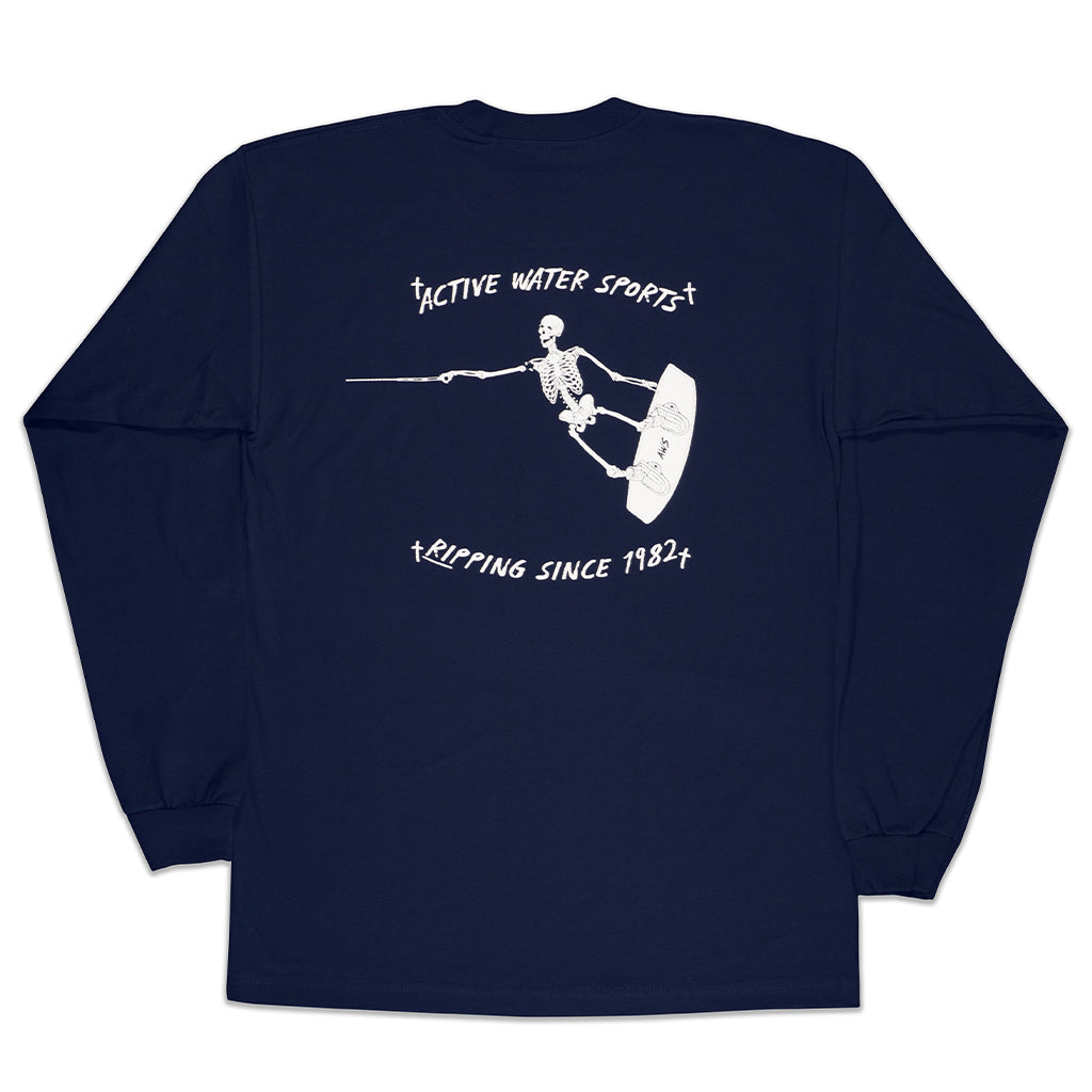 AWS Skeleton Navy Men's Long Sleeve