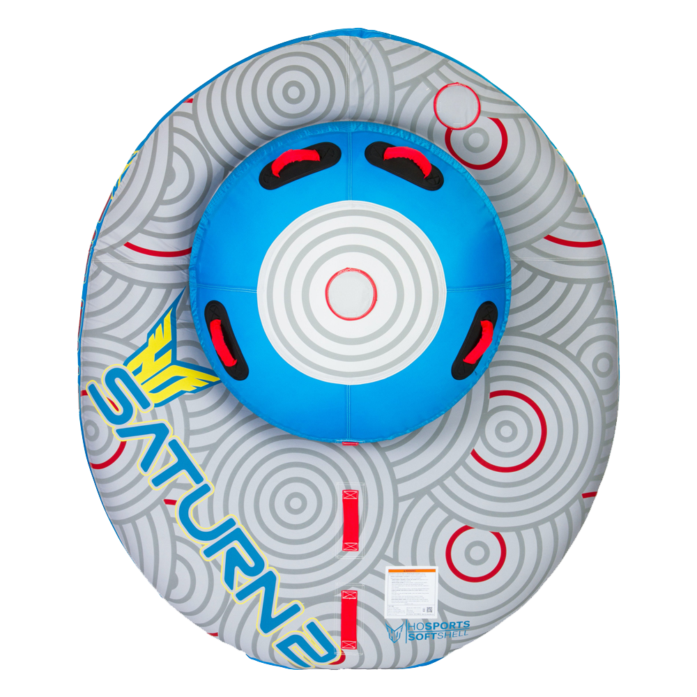 A HO Saturn 2 Tube float for riders with a ball on it.