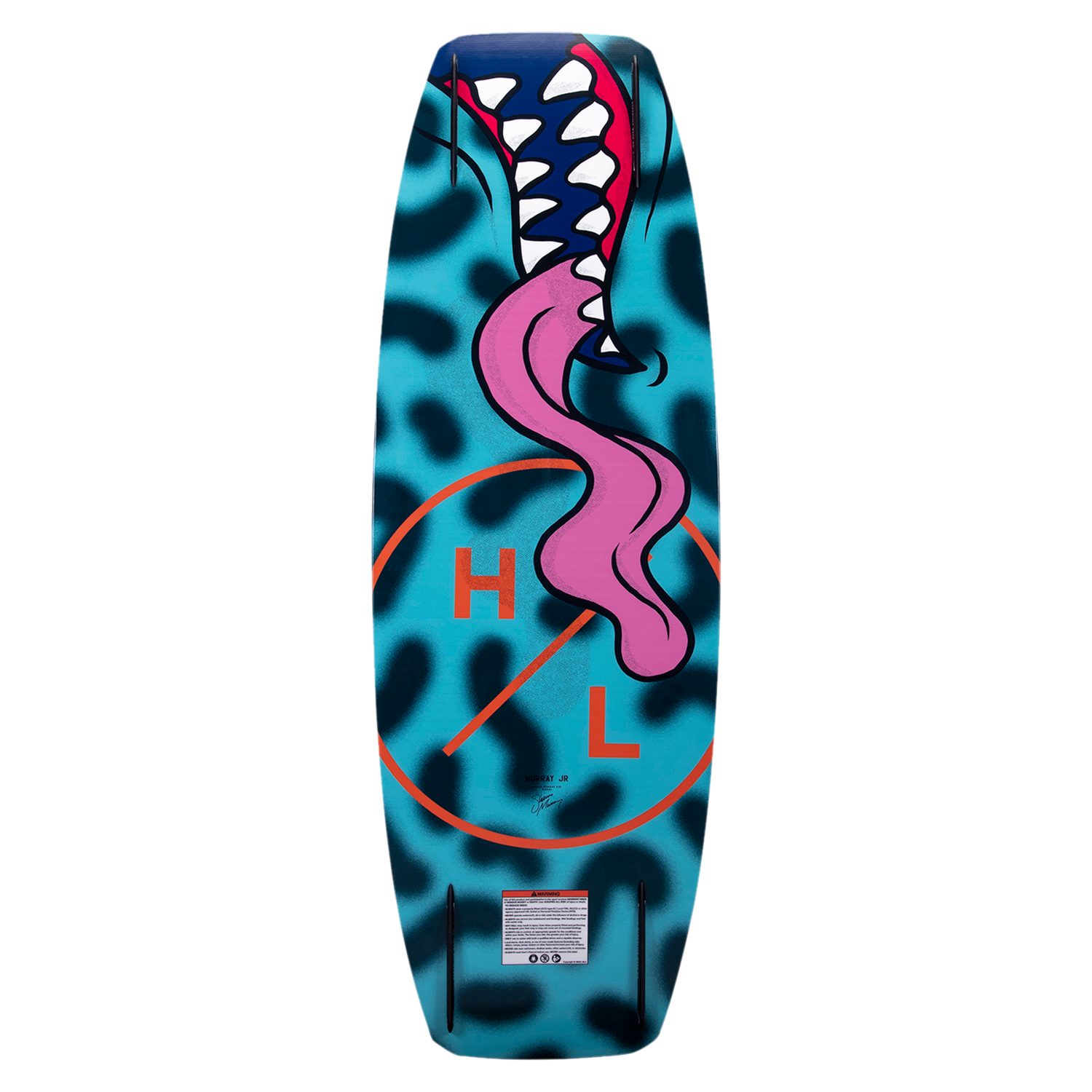 A Hyperlite 2024 Murray Jr. wakeboard with a shark on it, featuring a subtle three-stage rocker.