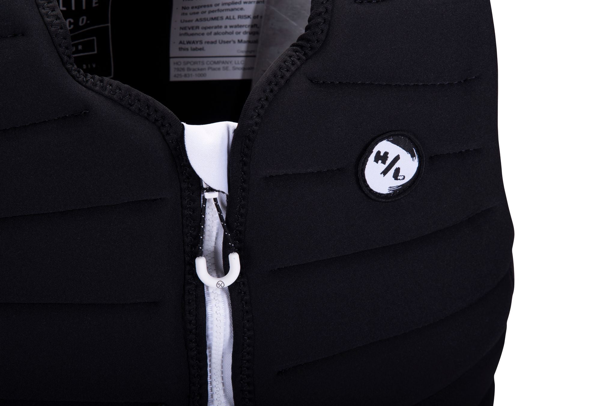 A black Hyperlite vest with a zipper on the front, also known as the Hyperlite 2024 NCGA Blueprint Vest.