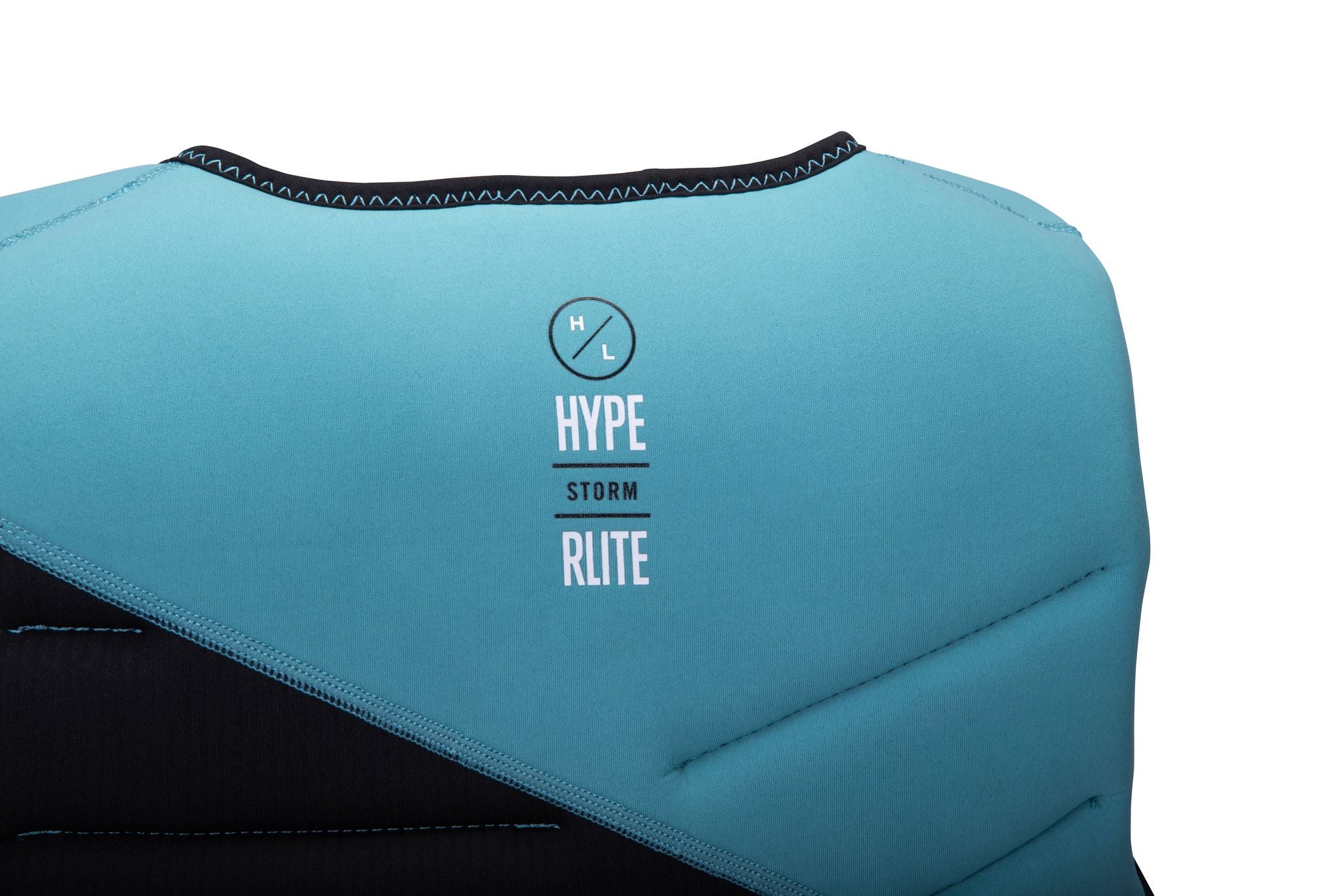 The back of a Hyperlite 2024 NCGA Storm Vest with the word hype on it.