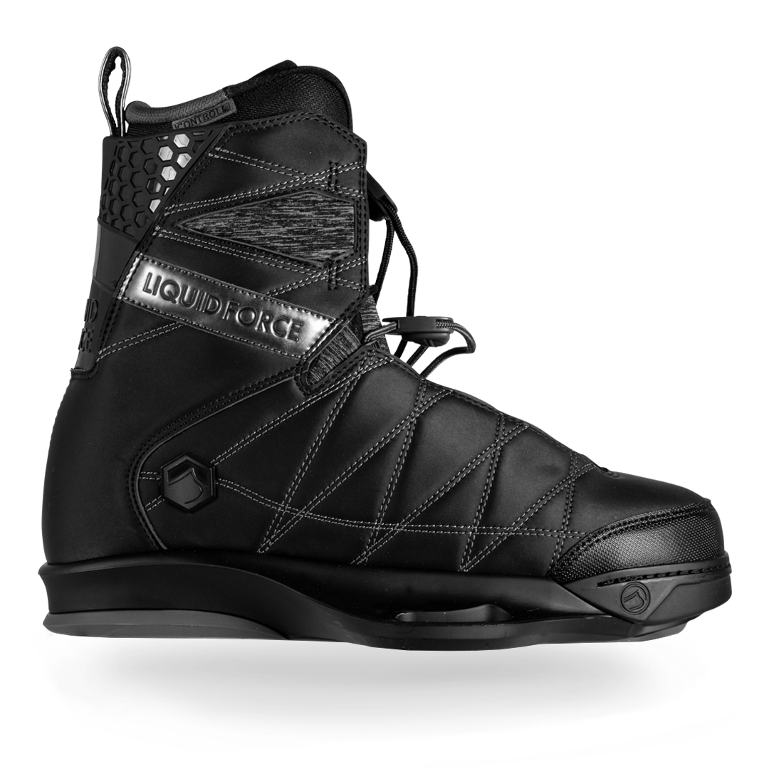 A pair of Liquid Force 2024 Classic 6X boots featuring a 6X chassis for enhanced performance and comfort.
