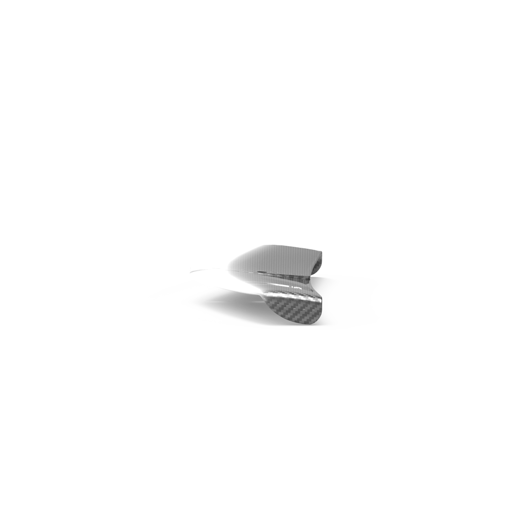A Liquid Force 2024 H24 Rear Wing model plane demonstrating stability on a pristine white surface.