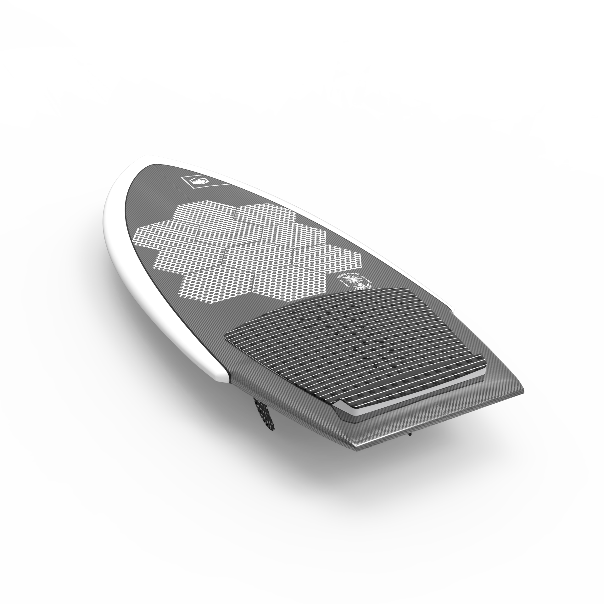 A Liquid Force 2023 Sting LTD Wakesurf Board on a white surface.