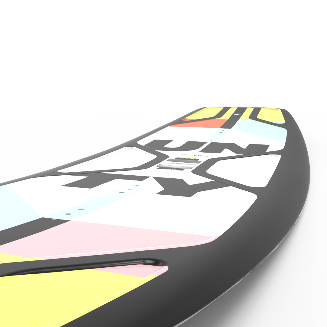 A durable Liquid Force 2024 Unity Wakeboard with a colorful design, featuring a PU core.