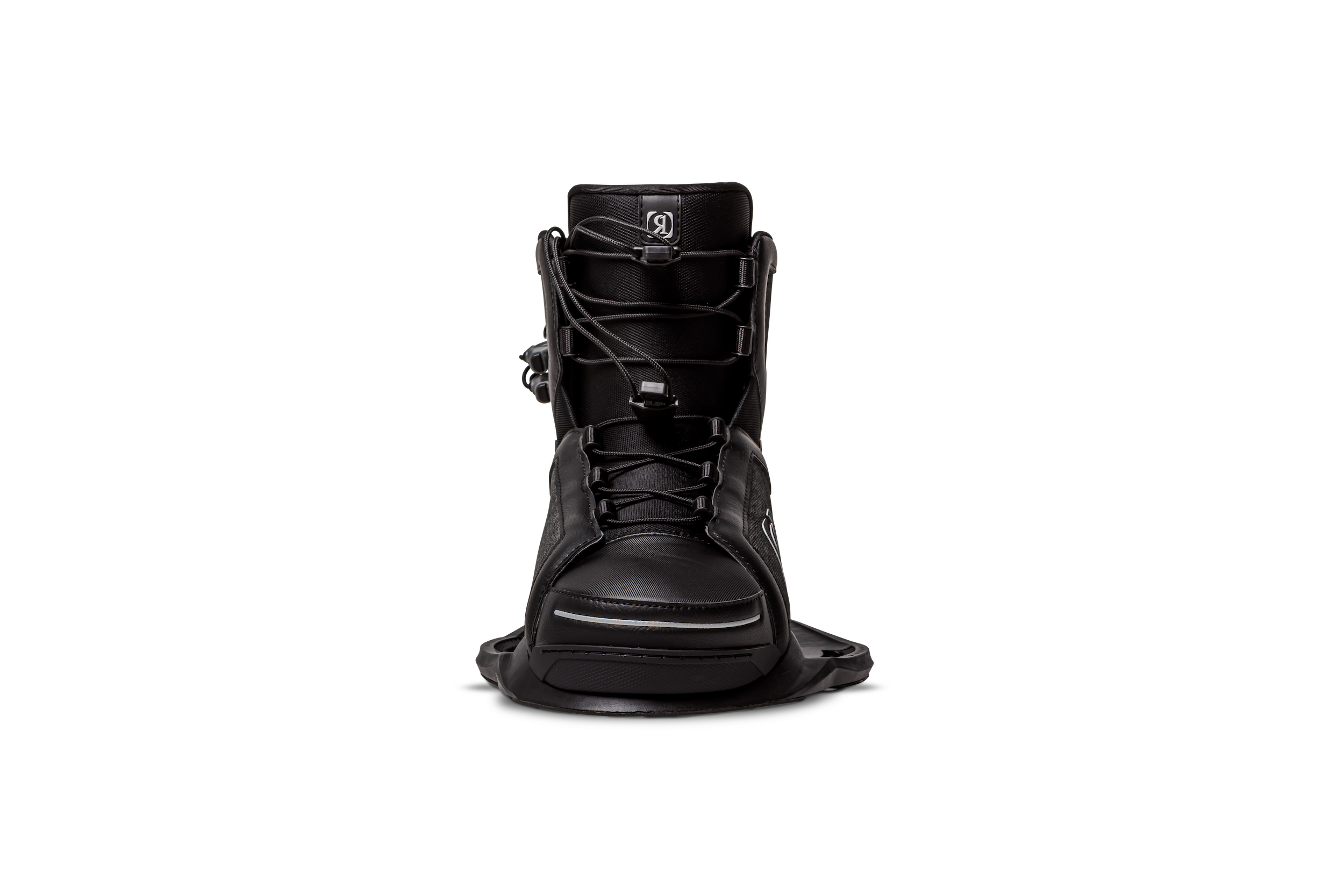 A pair of Ronix 2024 Parks Boots featuring Autolock technology on a black background.