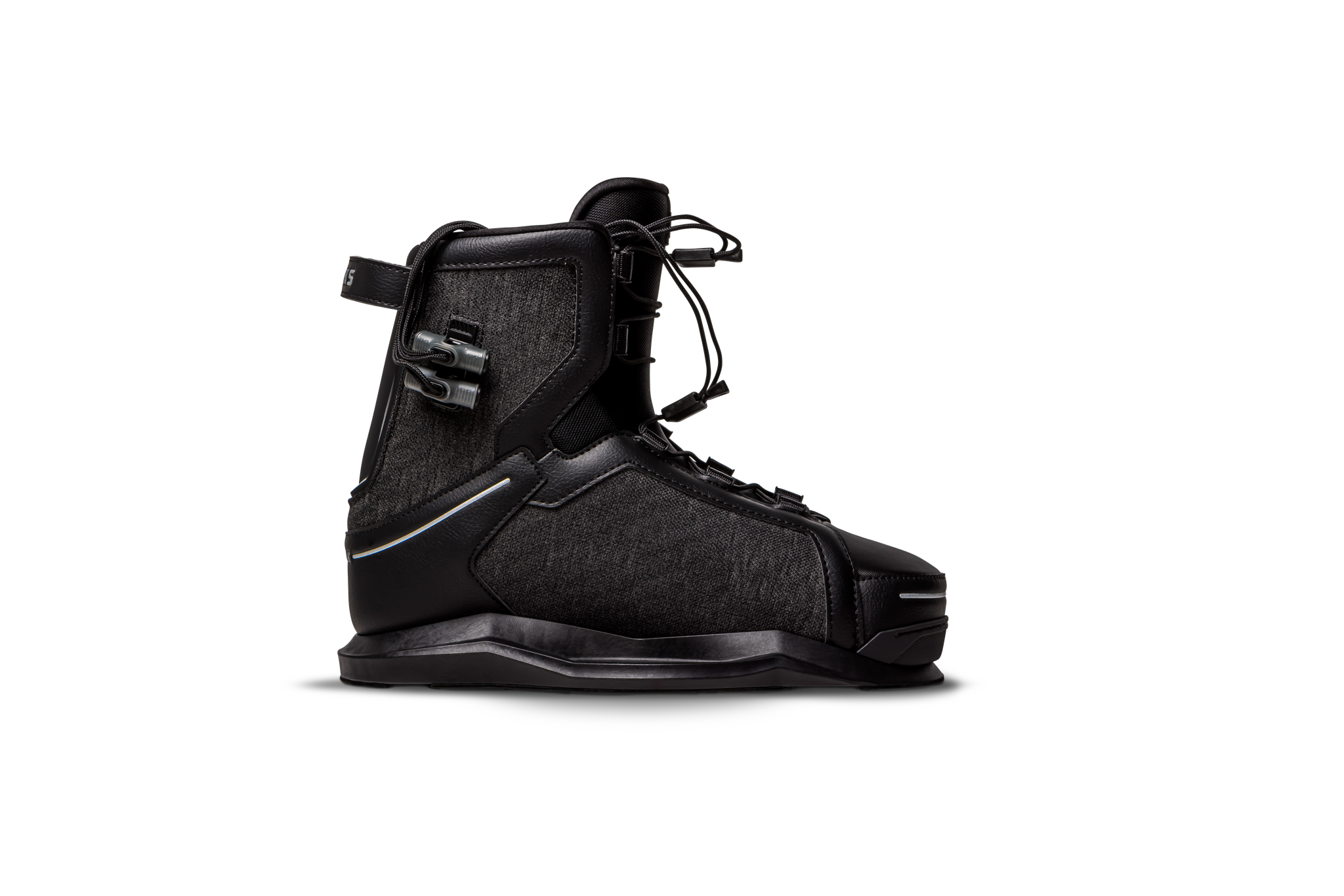 A pair of Ronix 2024 Parks Boots showcasing the Autolock technology on a black background.