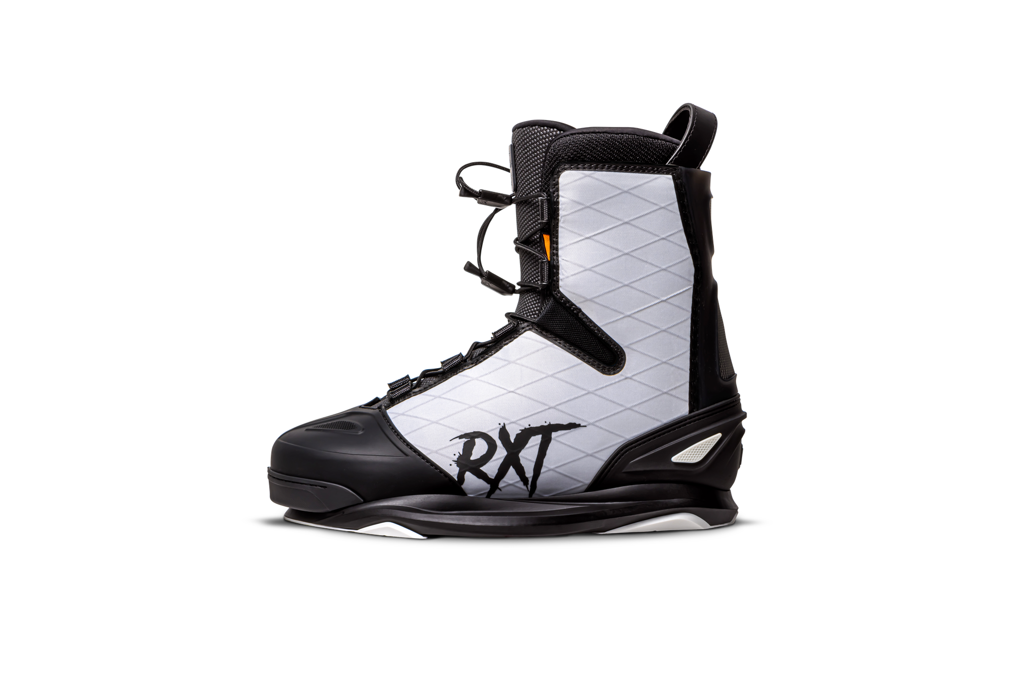 A pair of comfortable black Ronix 2023 RXT Boots with lightweight flexibility on a black background.
