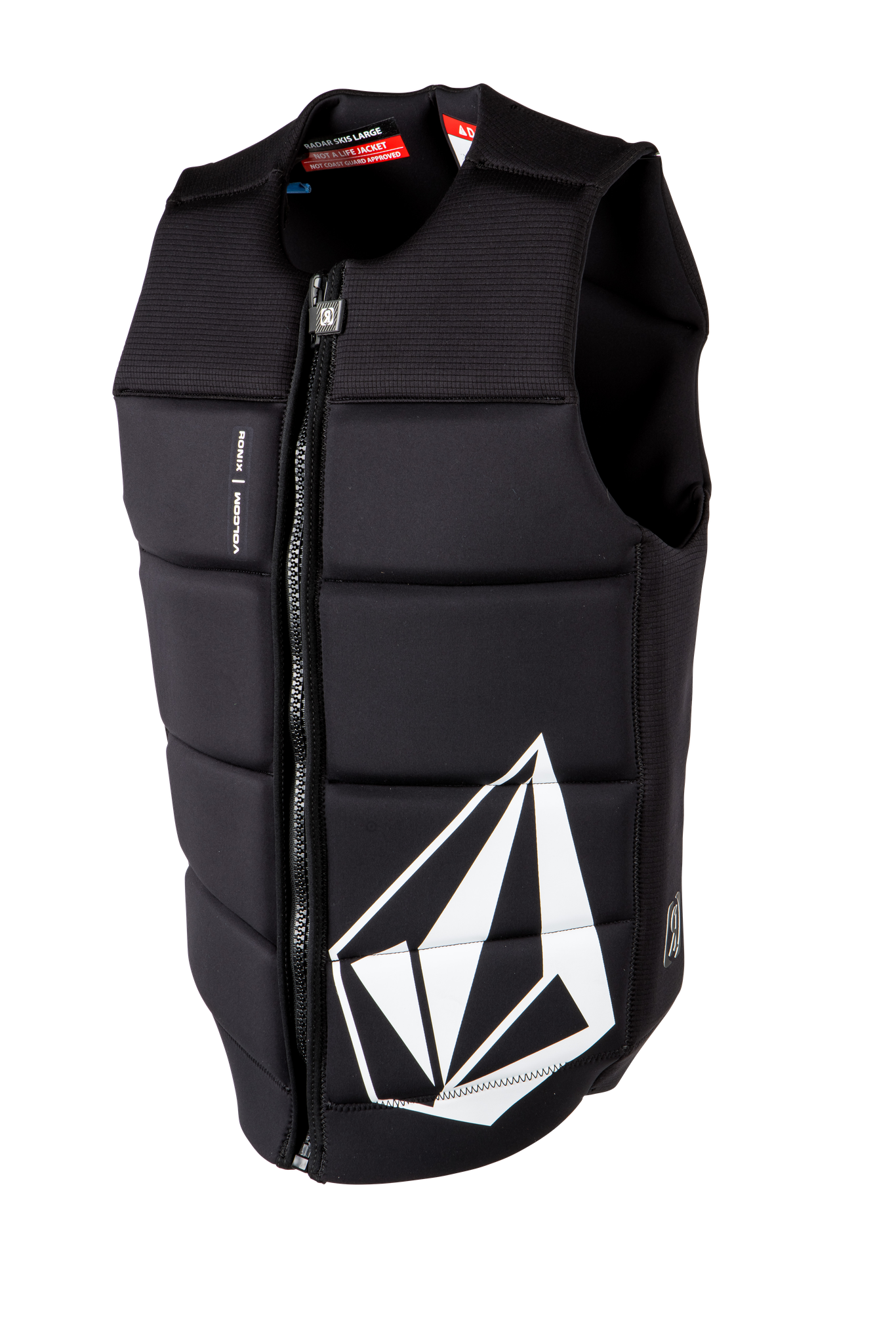 A lightweight Ronix 2024 Volcom Men's CE Impact Vest with a white logo on it.