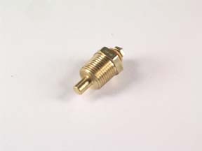 The Indmar Sender Temp Indmar 1/2 NPT is a small brass temperature sender with a 1/2 NPT hexagonal base and a short cylindrical tip, shown on a plain white background.