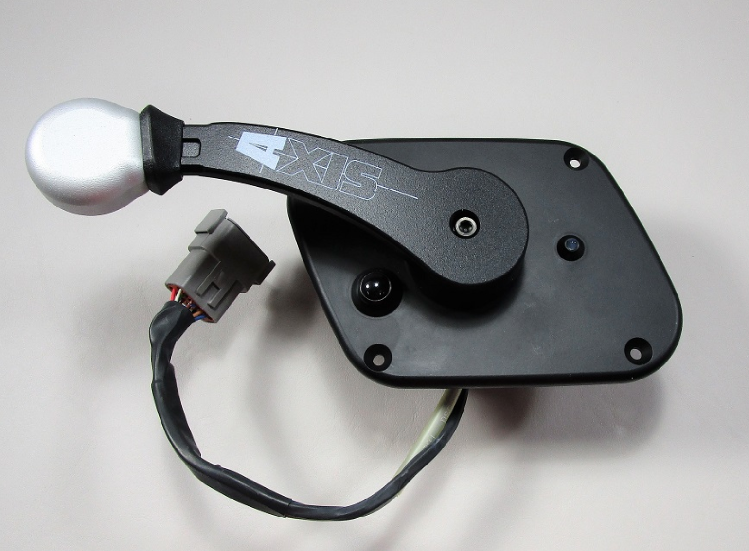 A black Livorsi Control by Axis (3665046.1) with a silver knob and gray connector, attached to a cable, is shown on a light background.
