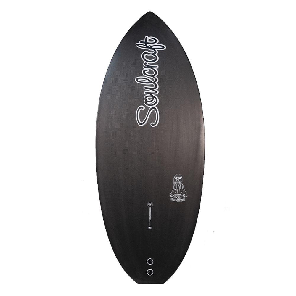 An advanced Soulcraft KF Pro Skim Wakesurf Board with a white logo featuring the Keenan Pro Skim design.