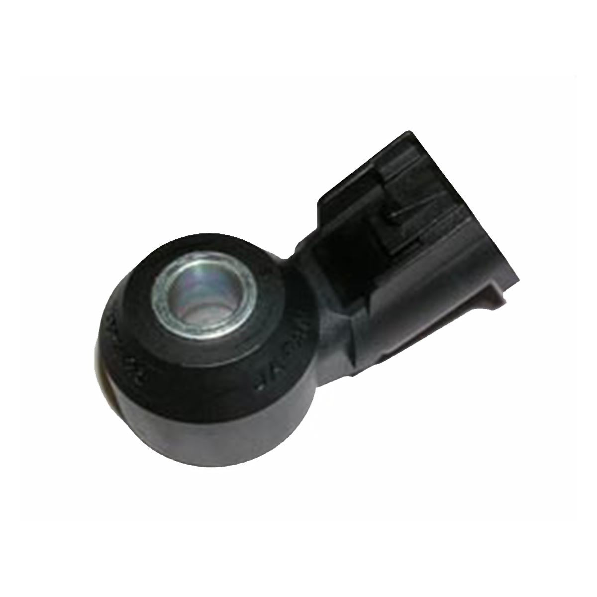 The Indmar SENSOR KNOCK 2006 - 551392 is a black plastic sensor with a central metal ring and an electrical connector on one end, displayed against a white background.