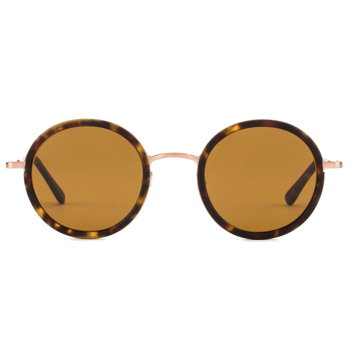 Otis Winston sunglasses by Otis feature matte dark tort frames, brown polarized mineral glass lenses, and slim metal arms, providing style and UVA/UVB protection against a white background.