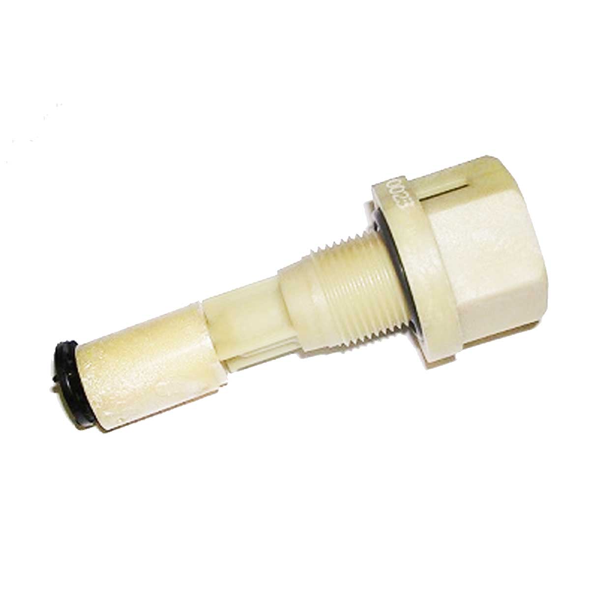 Indmar Oil Level Sensor 6.2 Ford - 597016: Beige plastic sensor by Indmar with a threaded middle, black O-ring at one end, compatible with 6.2 Ford engines. Shown on a white background.