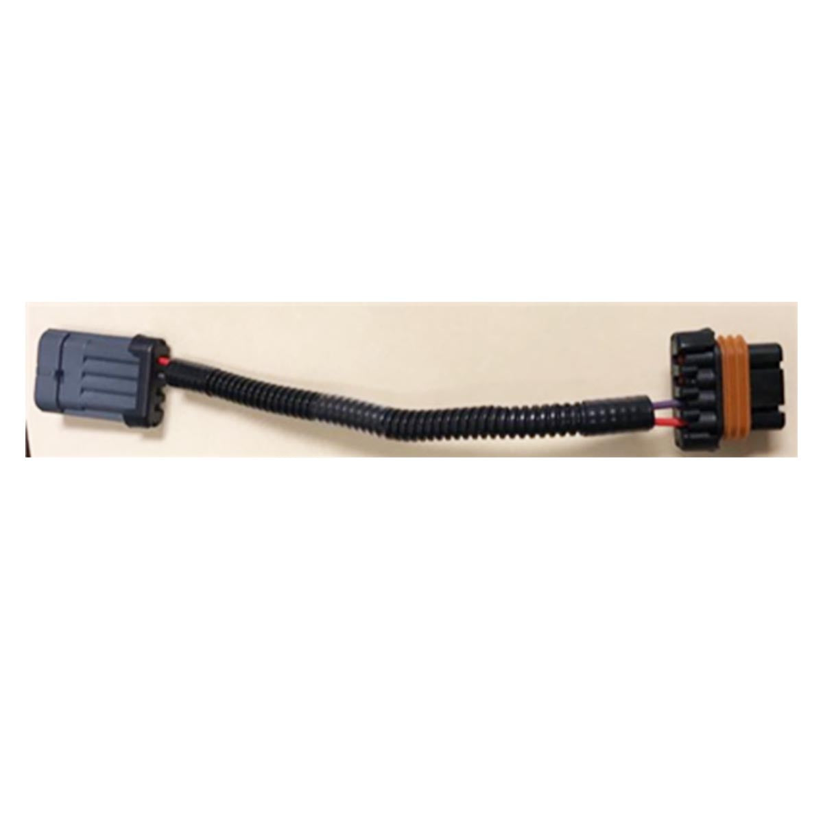 The Indmar ADAPTER HARNESS 230 FLIPPER - 805947 features connectors on both ends and a flexible, ribbed sheath. Shown against a plain light background, this black harness is made by Indmar.