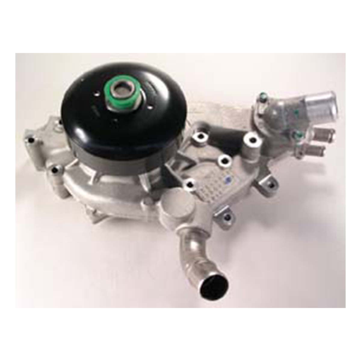The Indmar PUMP CIRC 6.0 (LQ9) - 551338 is a metallic automotive pump with pipe fittings and a round black top, displayed on a white background.
