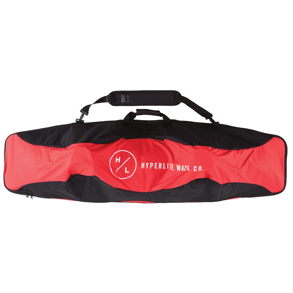 An Hyperlite Essential Board Bag - Red made of heavy duty nylon for extra protection.