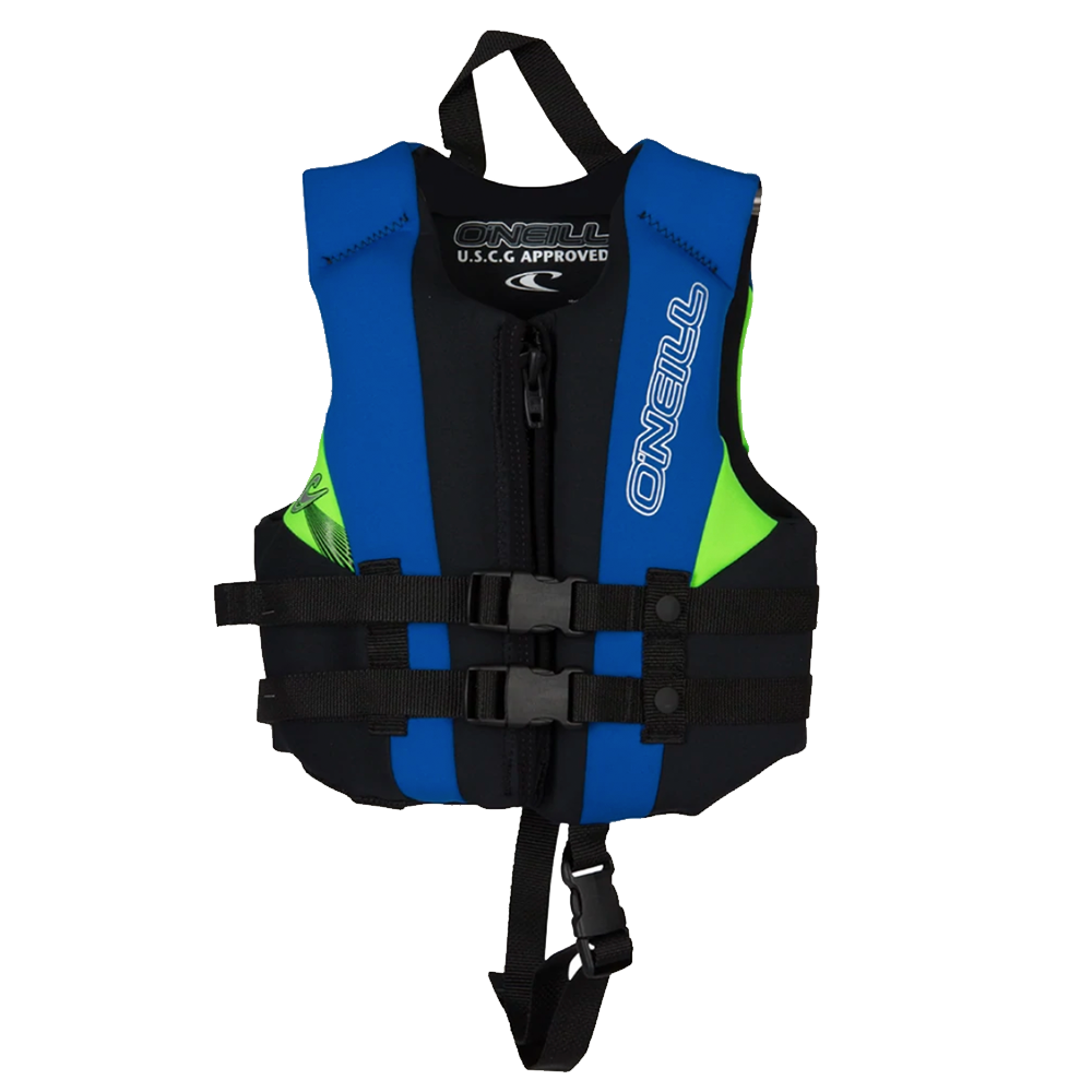 A high quality, O'Neill Child Reactor USCG Vest (30-50 LBS) with an adjustable strap.