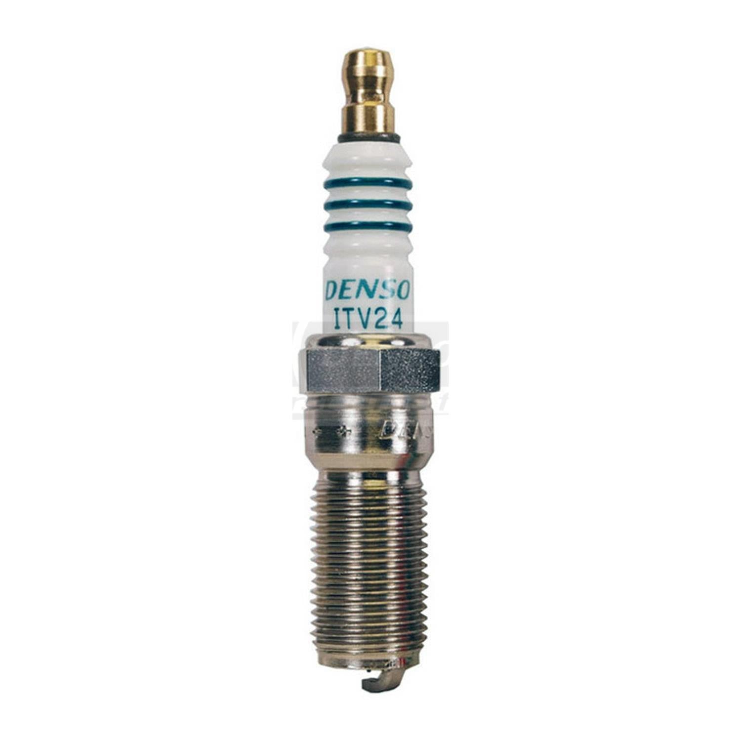 Indmar Spark Plug 2.3L/SC 575 Iridium Set of 16 (597128-16) by Indmar, featuring a metal threaded base and white ceramic insulator, shown upright on a plain white background. Ideal for 2.3L/SC 575 engines.